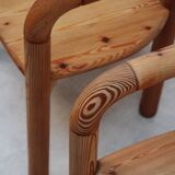 Series of 5 Scandinavian pine chairs