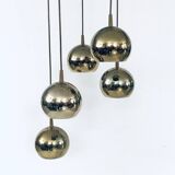 Golden Cascade 5-Ball Ceiling Lamp, Italy, 1980s