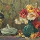 Still life with dahlias oil on panel