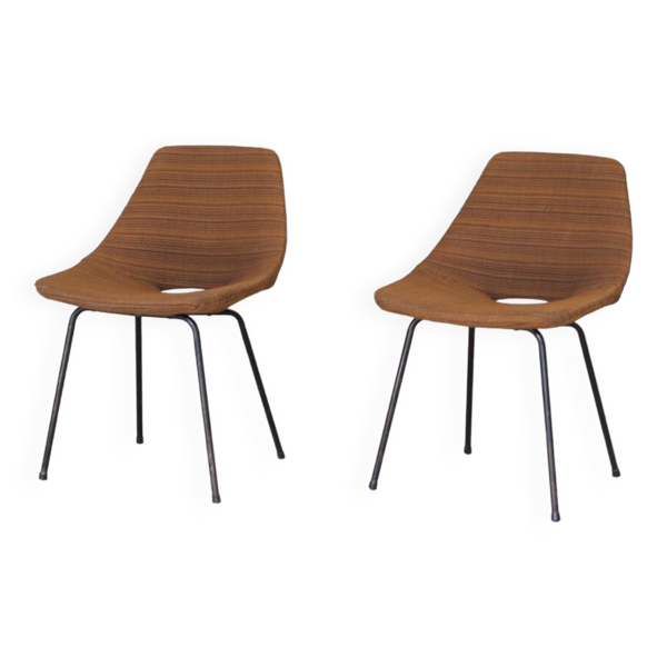 Paire de chaises "tonneau" 1965 Pierre Guariche