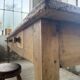 Pine and oak farmhouse table with multiple drawers, communal type, 240cm.