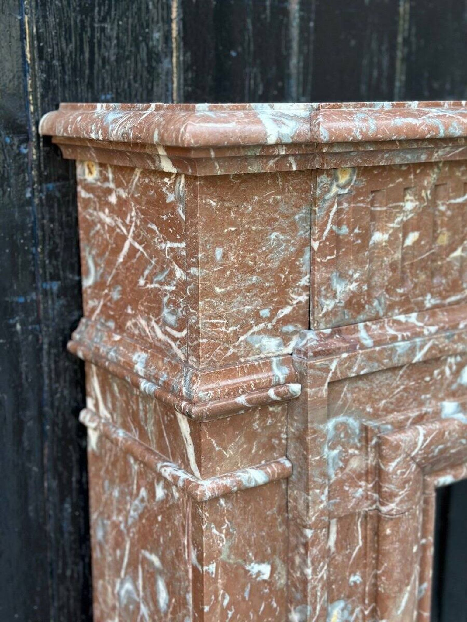 Napoleon III Louis XIV Style Fireplace In Red Rance Marble Circa 1880