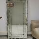 Vintage rectangular / panoramic mirror in Murano style, Venetian Art Deco