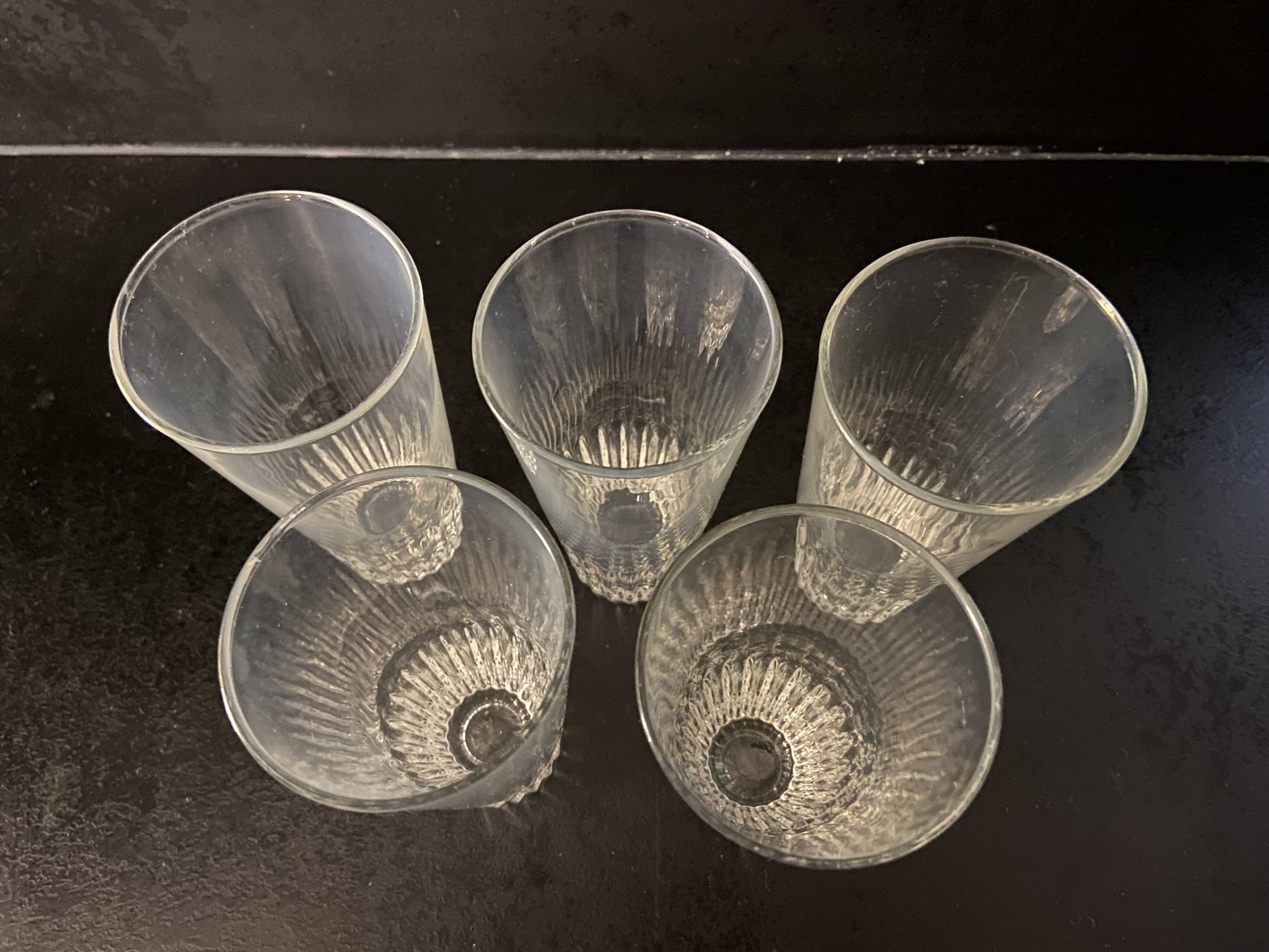 Set of 5 vintage glasses