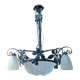 Wrought iron and art deco glass chandelier - Degué Workshops