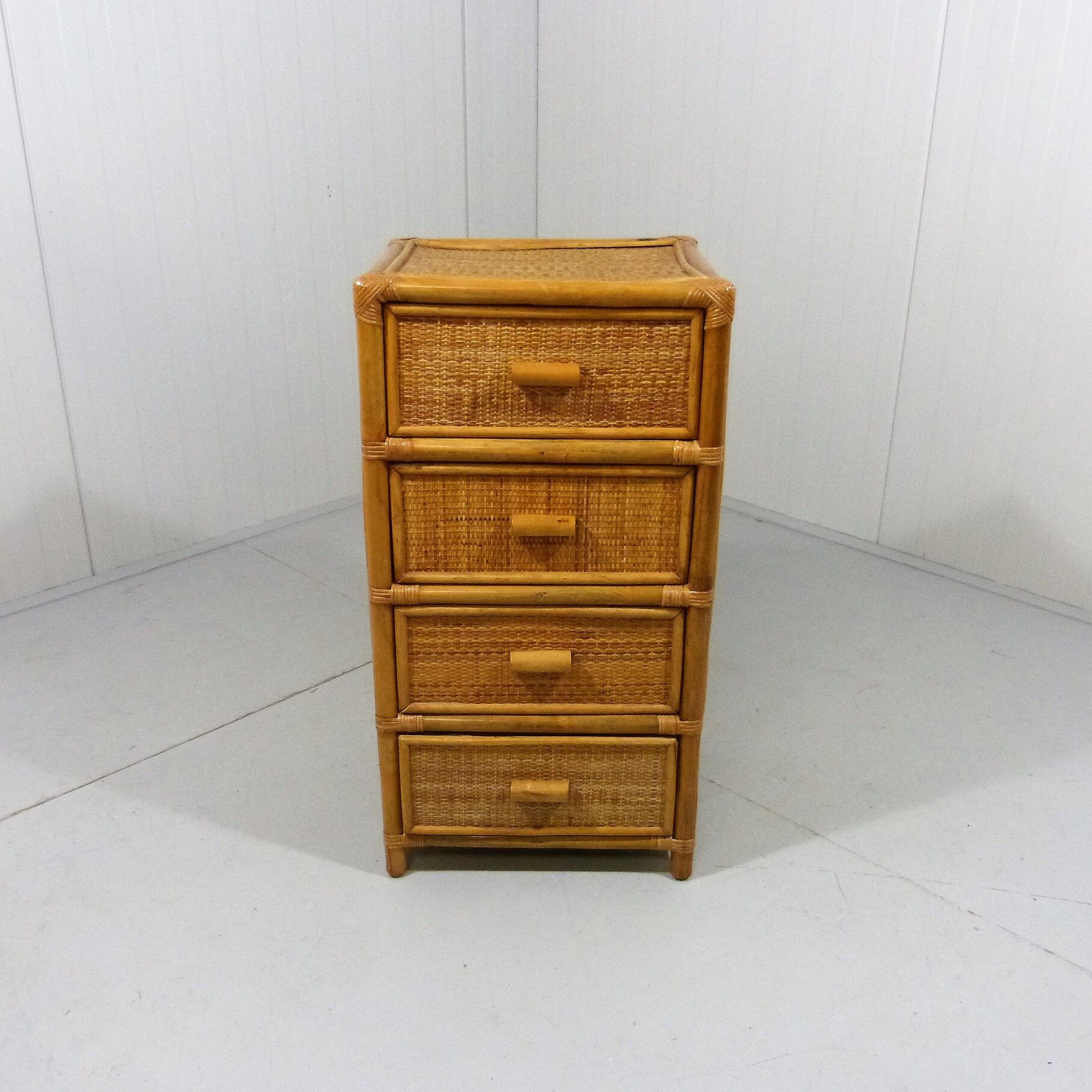 Rattan and wicker chest of drawers, 1970s