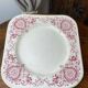 Square plate, ironstone, Medici collection, Longchamps