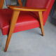 Fauteuil en skaï rouge années 60