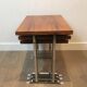 Set of 3 nesting tables in exotic wood and chrome