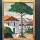 Swedish Oil on Panel – “Tree by the House” by L. Niklasson – Dated 1975 – V