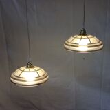 Vintage opaline suspension duo