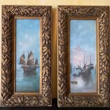 2 paintings, marine subject