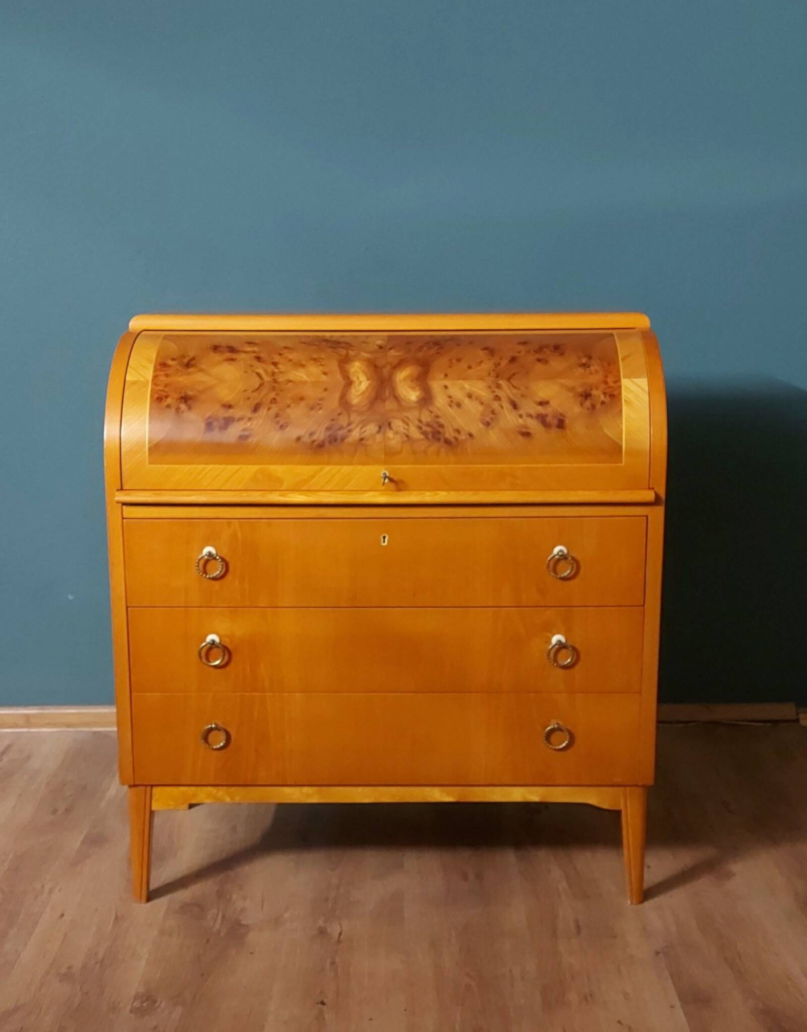 Bureau secrétaire cylindrique par Bill Mobelindustri, 1953.