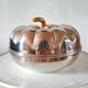 Ice cube bucket pumpkin silver metal design 70s