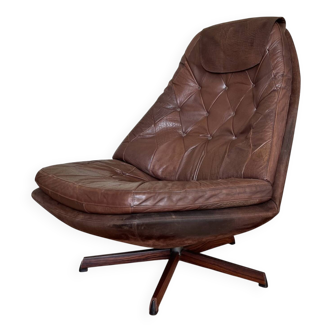 Vintage Danish Reclining Lounge Chair By Madsen & Schübel, 1970S