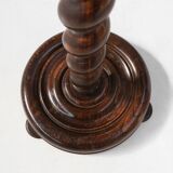 Art Deco oak ashtray on hand-turned base, France, 1930s