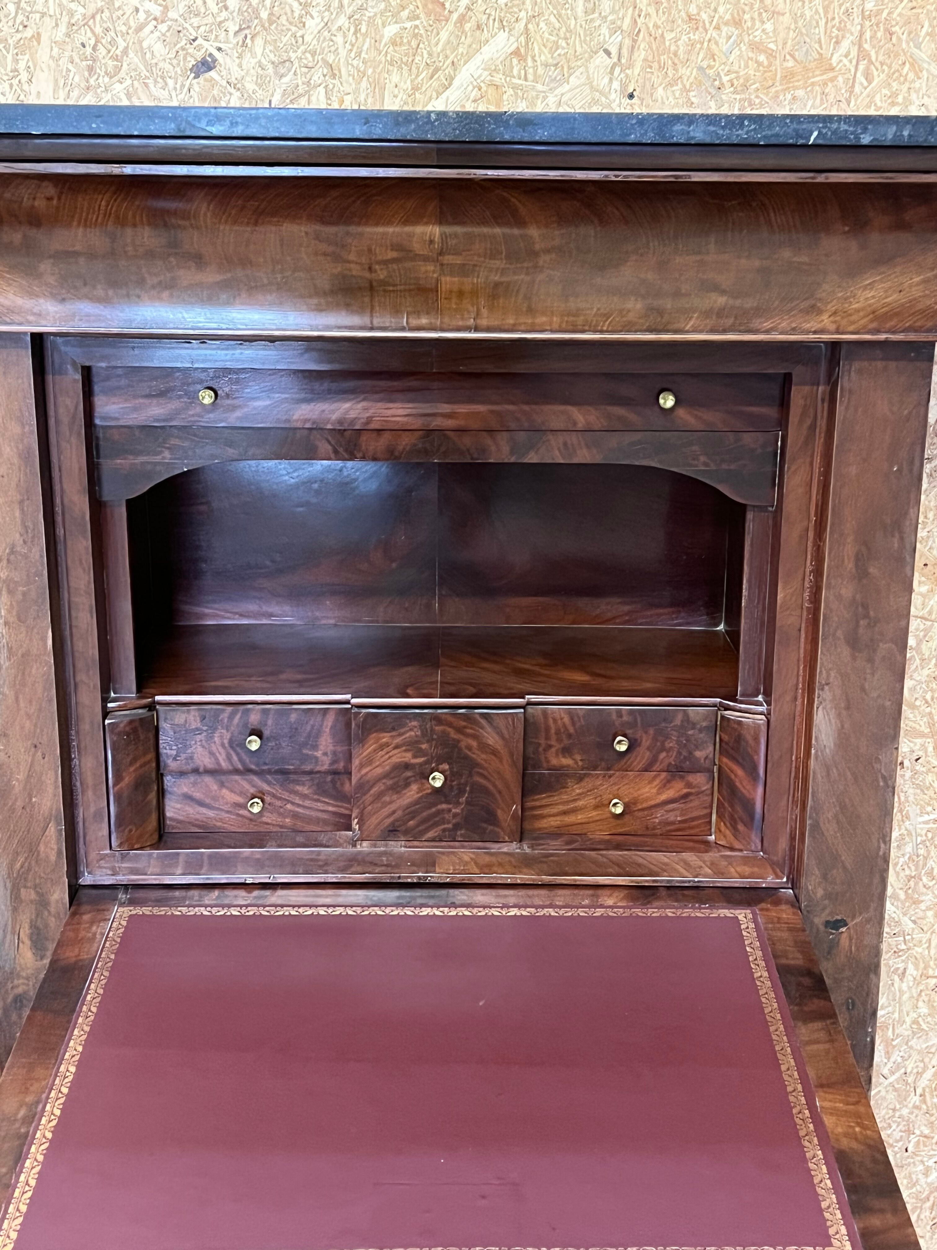 old secretary, Restoration era, lock and clover key, nineteenth century