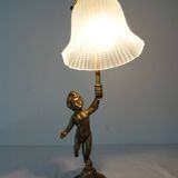 Art Deco brass cherub or angel lamp