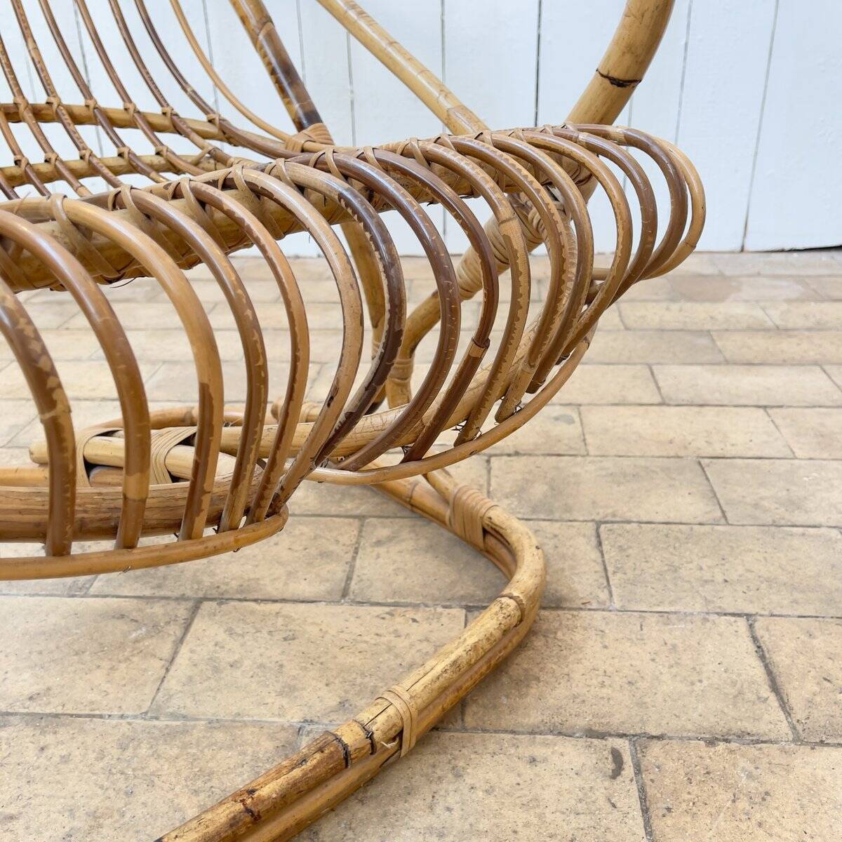 Ensemble de chaises en bambou attribuées à Tito Agnoli, 1960