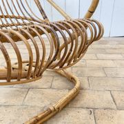 Set of Bamboo Armchairs attributed to Tito Agnoli, 1960
