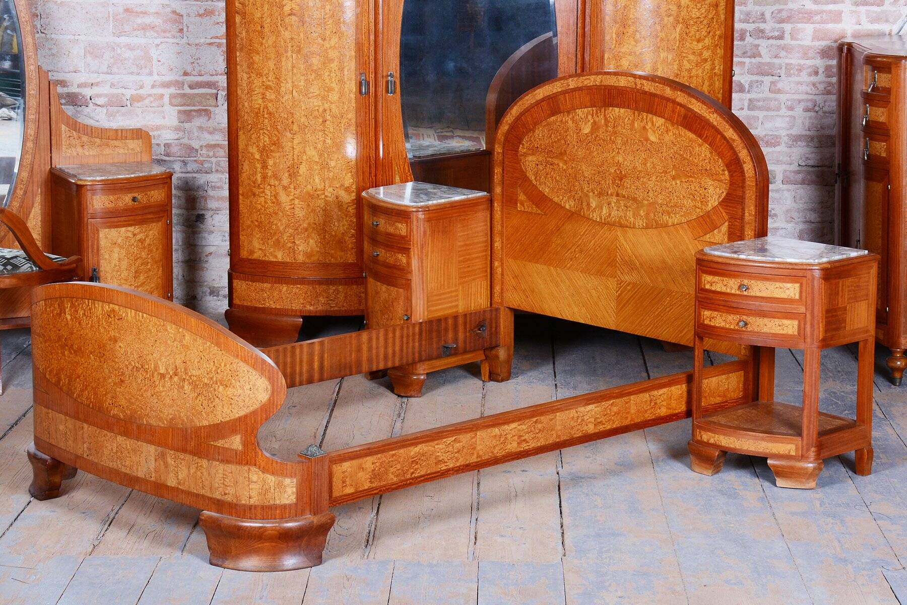 Art Deco Bedroom Suite from Louis Majorelle, Fance, 1930s, Set of 8