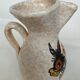 Vase Vallauris vintage ane aux fleurs