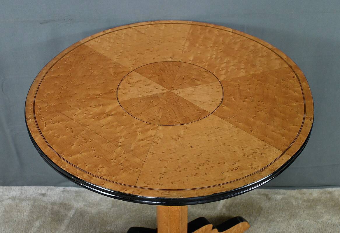 Speckled Maple Pedestal Table, Napoleon III Period – Part 2 of the 19th Century