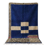 Tapis en laine naturel beni ourain a motifs colorés 150/250 cm