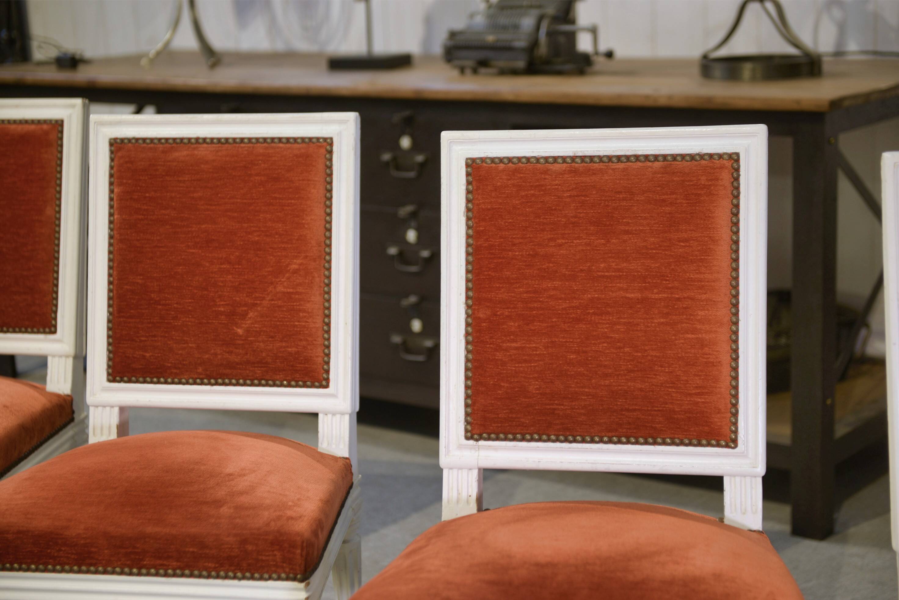 Set of 4 Louis XVI style chairs from the 1970s.