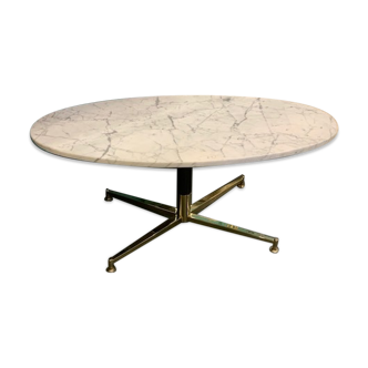 Oval marble coffee table