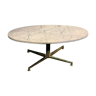 Oval marble coffee table