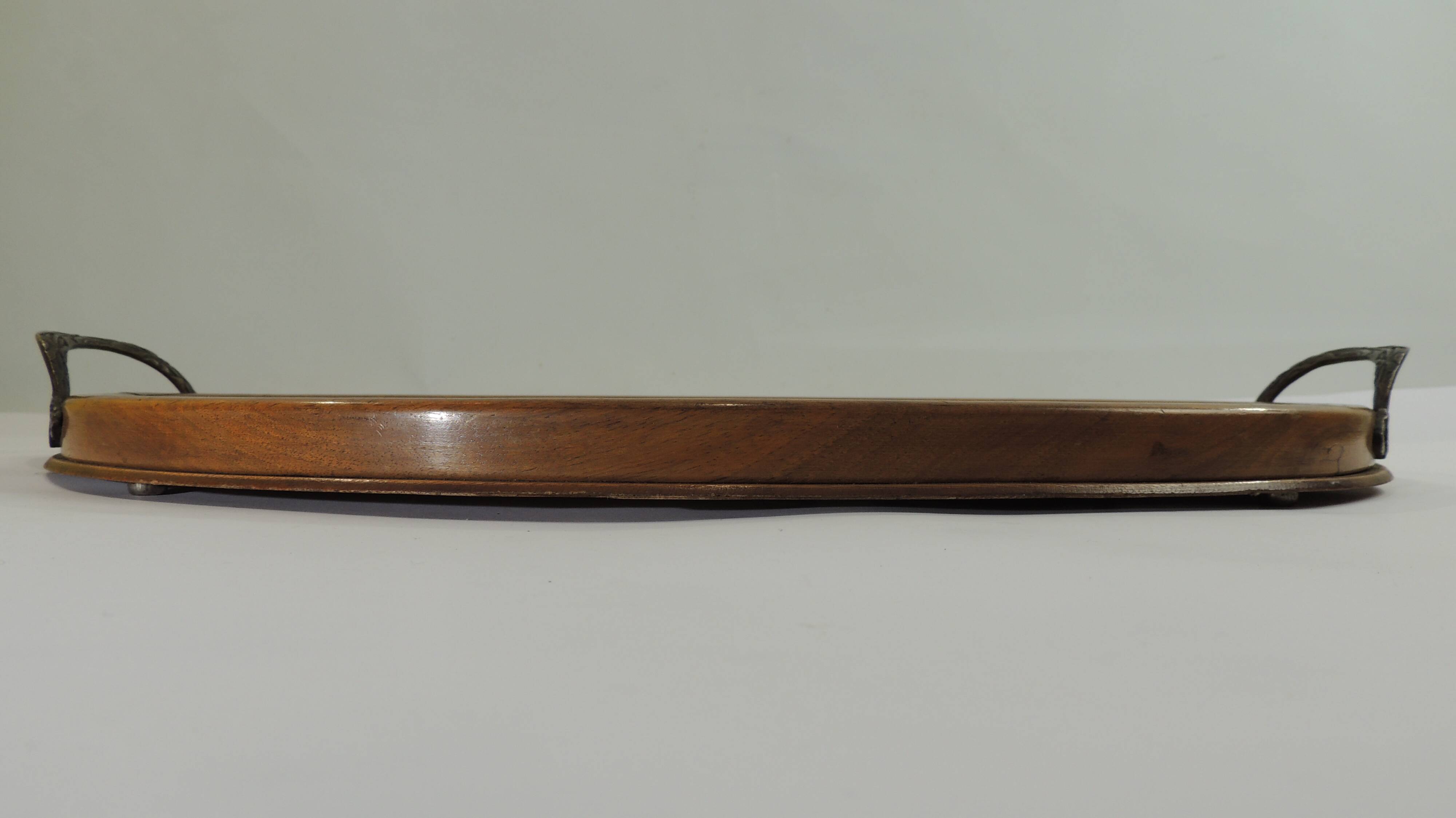 Ancien plateau de service décor feuilles de nacre /vintage