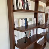 70s teak wall bookcase, minimalist design, 2.5m x 2m