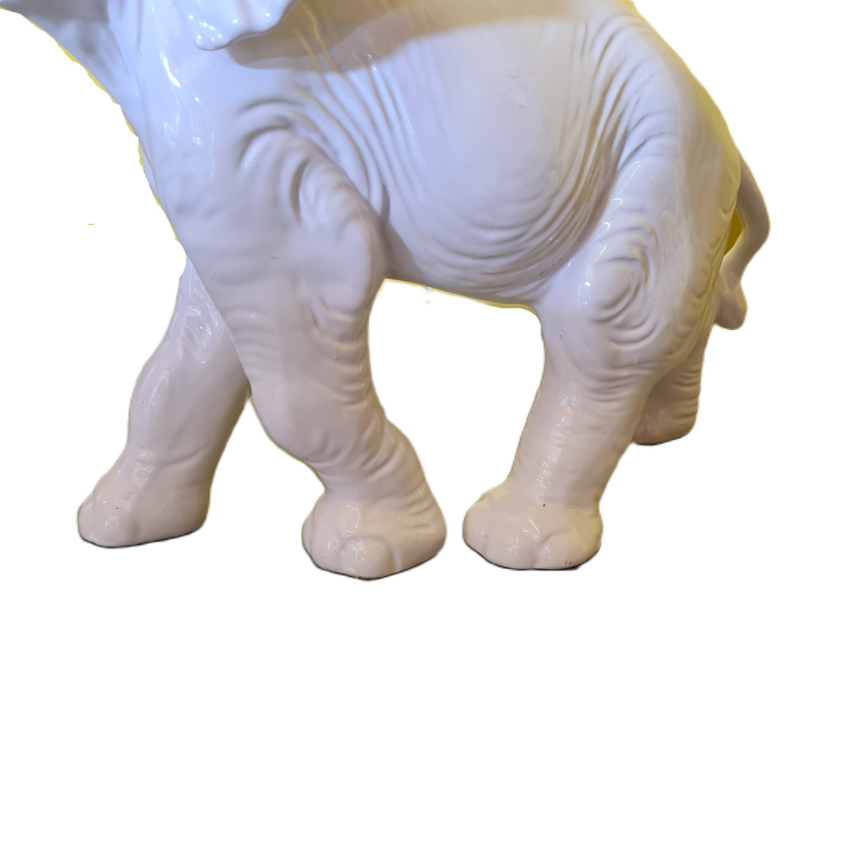 Ceramic White Elephant numbered 814, from the 1960s, Vintage