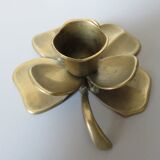 Flower candle "4-leaf clover" in 70s brass