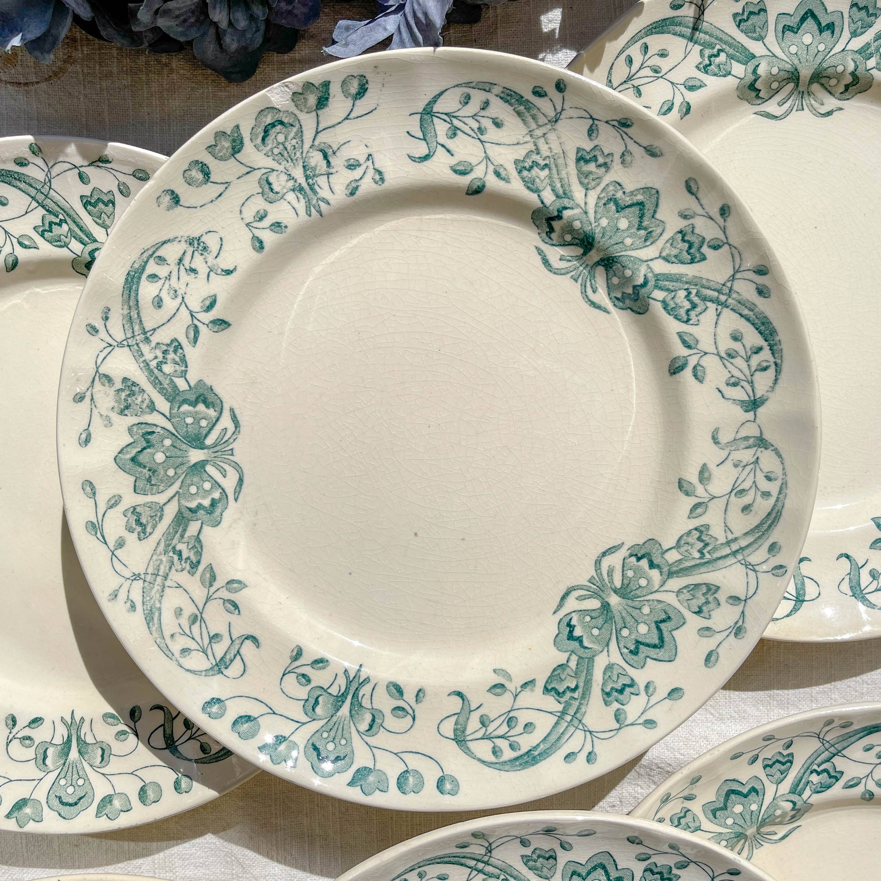 Set of 6 Small Antique Iron Earth Plates "Figuig" – Longchamp 19th Century