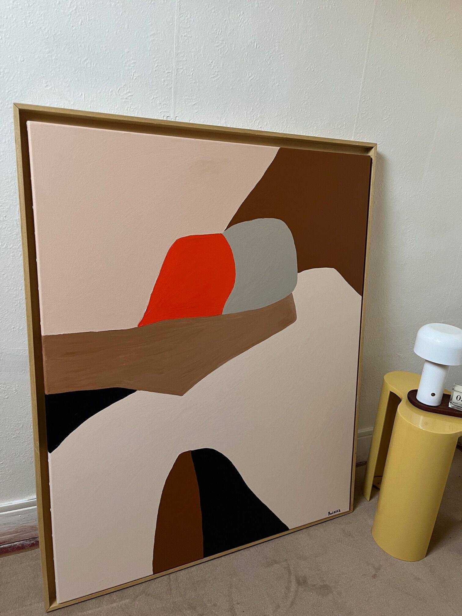 Abstract minimalist couple "in your arms" 100x80cm