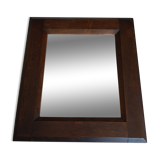 Rustic rectangular vintage oak wall mirror