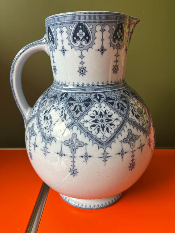 Sublime  et rare cruche vase Sarreguemines  Acapulco