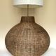 XXL lamp in woven rattan with a honeycomb lampshade