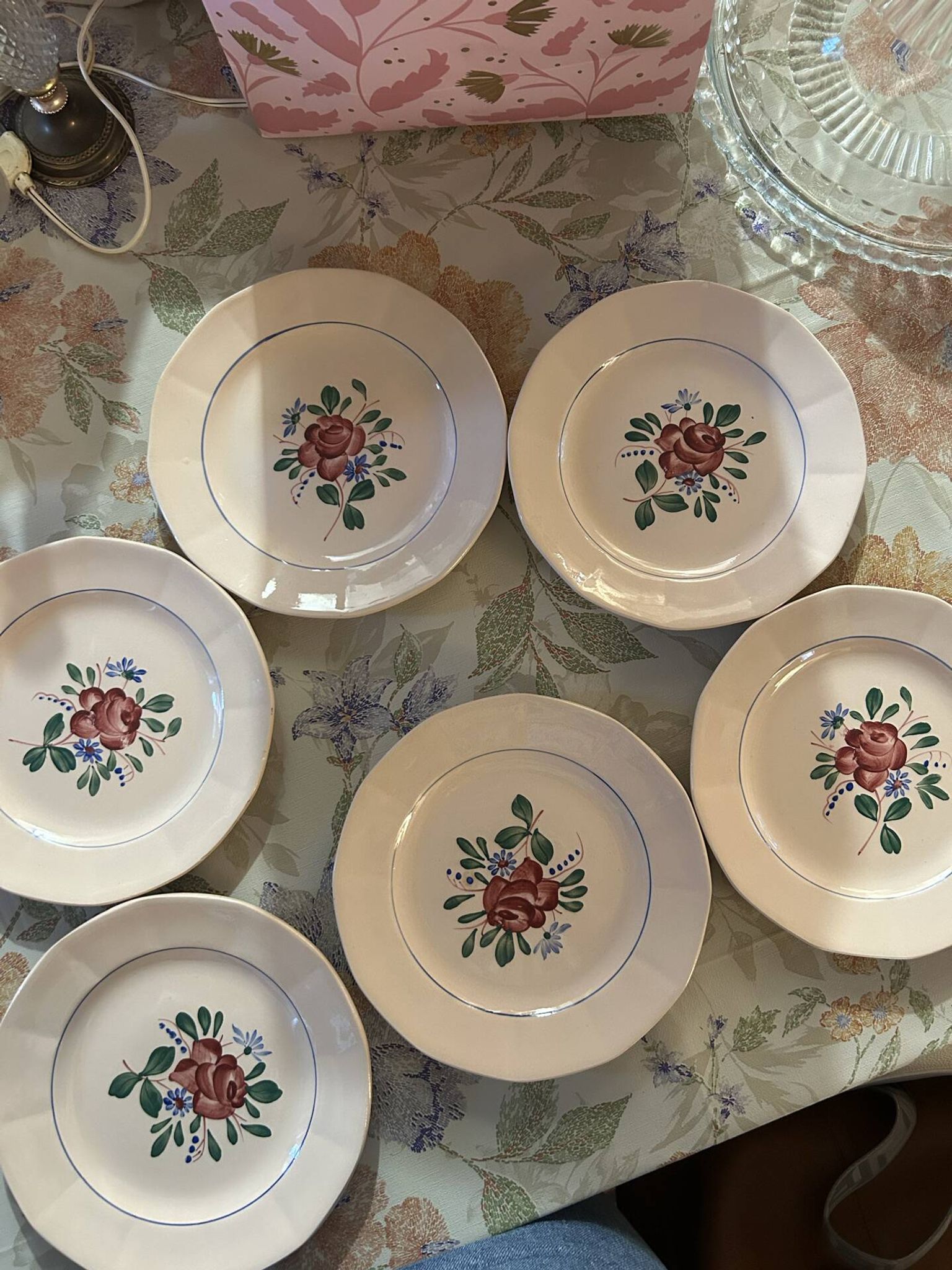 Set of 6 small dessert plates Digoin Sarreguemines 9177