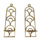 Duo d’appliques bougeoir en métal doré