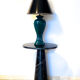 Table lamp in green lacquered porcelain, Italy 70s
