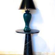 Green lacquered porcelain table lamp, Italy 70s