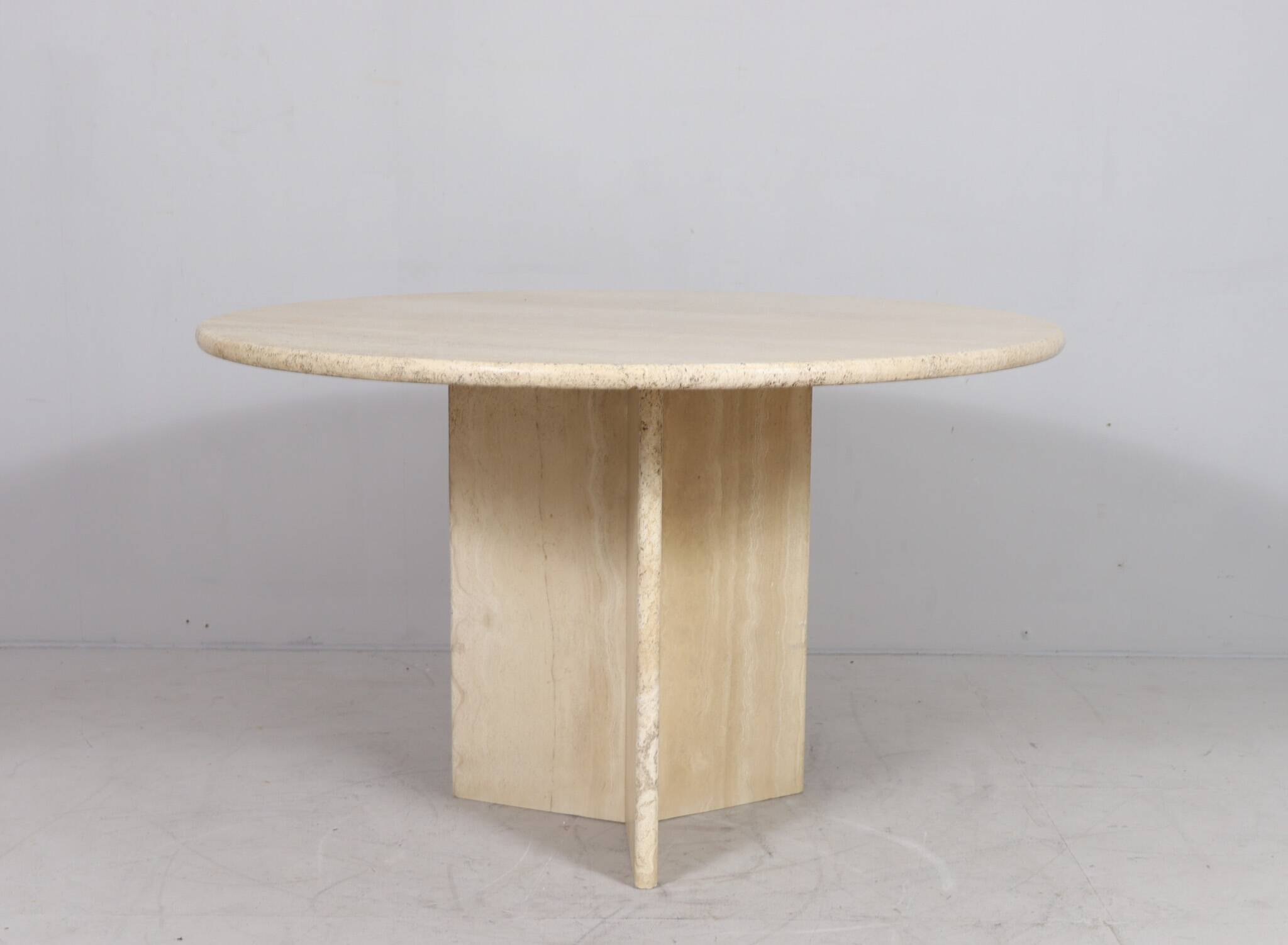 Italian travertine dining table, 1970s