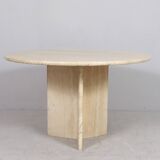 Italian travertine dining table, 1970s