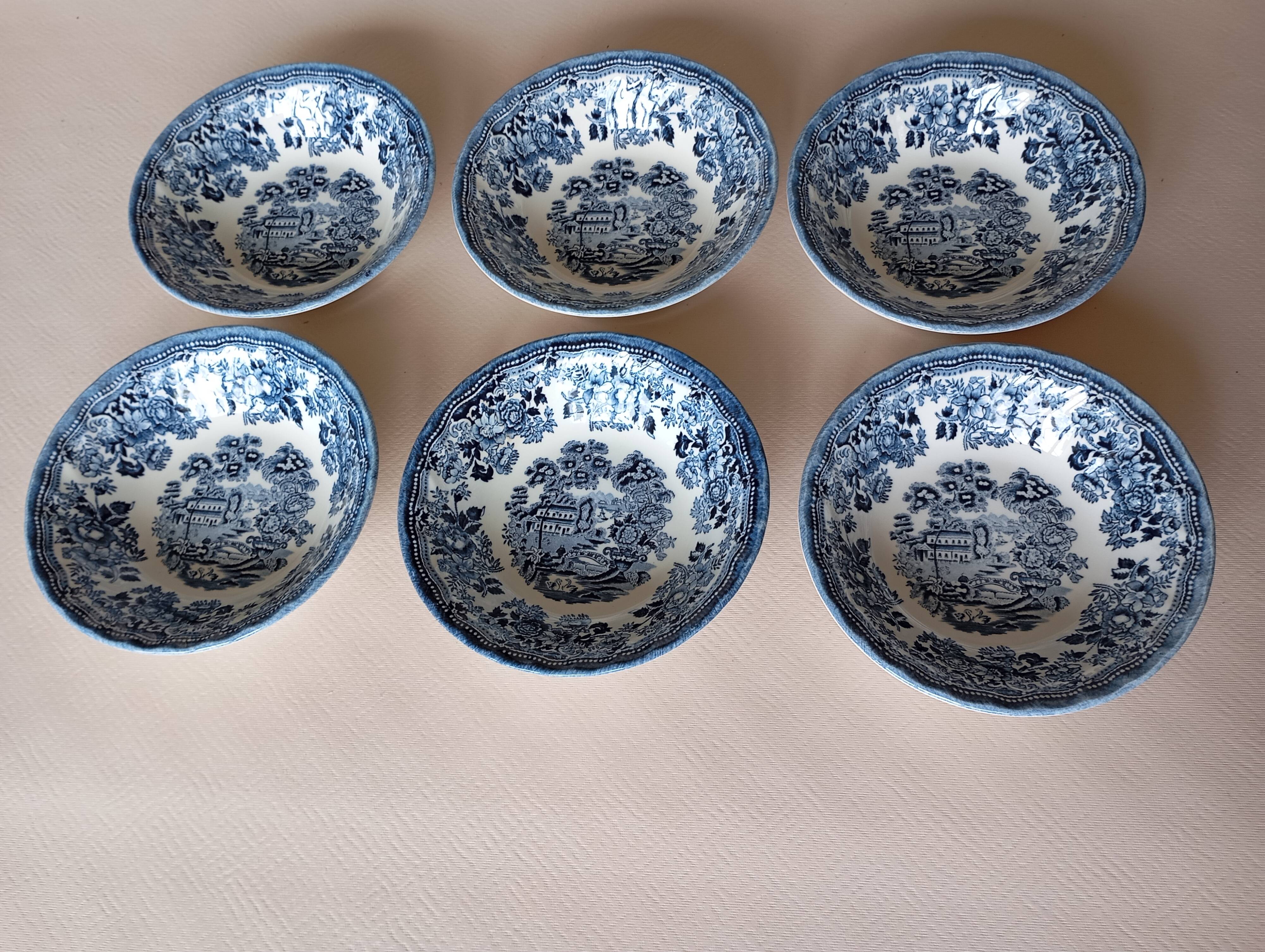 6 English Churchill bowls "The Georgian Collection"