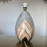 Art Deco style lamp in marble veneer and brass from the 70s