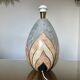 Art Deco style lamp in marble veneer and brass from the 70s