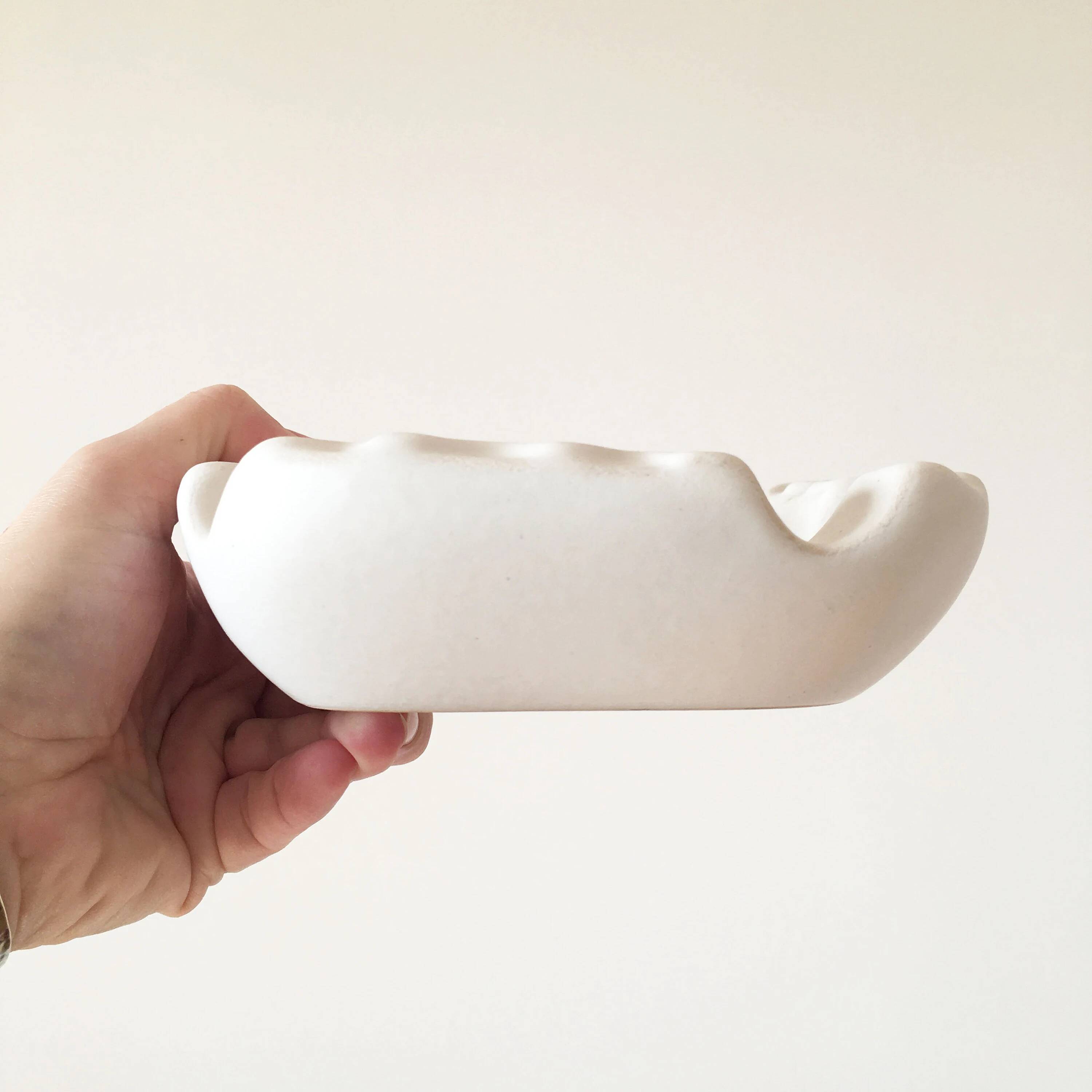 Matte white ceramic bowl, 1950s